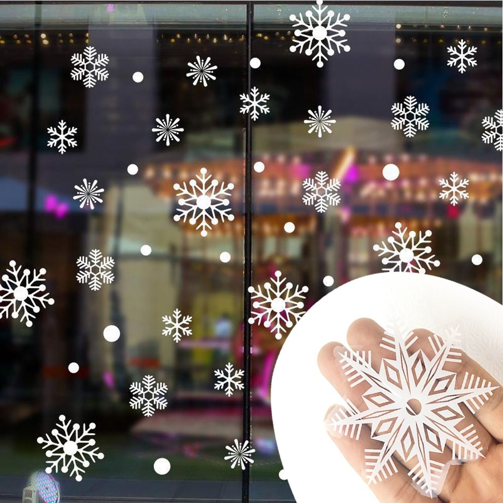 Snowflake Window Decal - 30 stks PVC Kerst Sneeuwvlokken Sticker