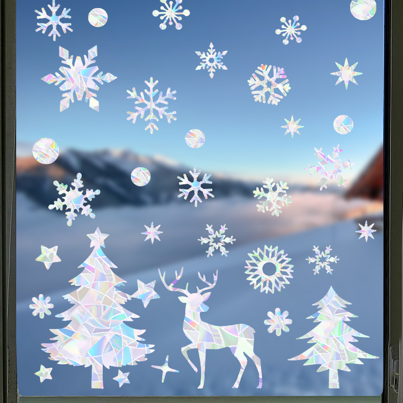 1Set Kerst Sneeuwvlok Elanden  - Snowflake Window Decal recensie en prijs